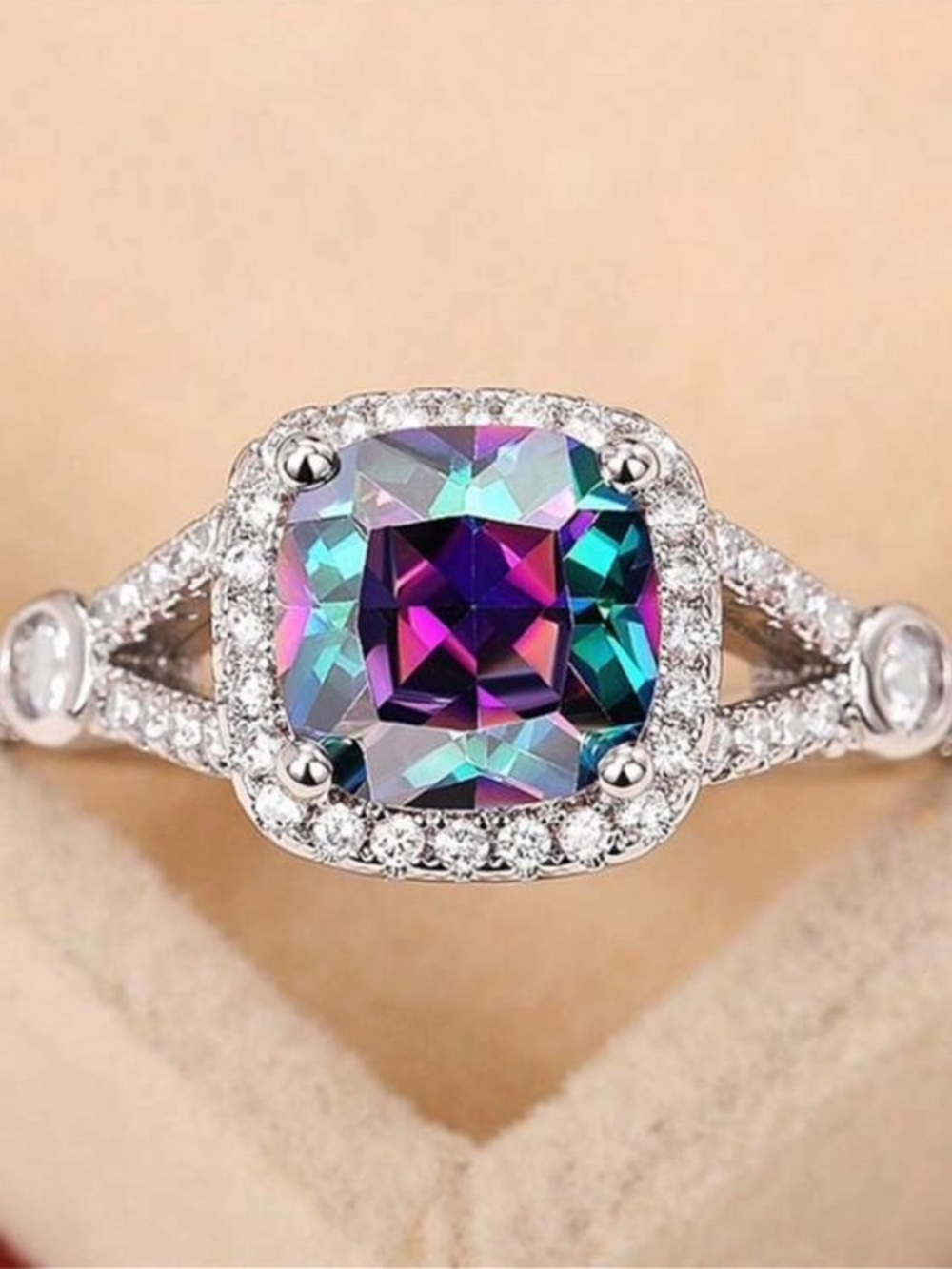 Purple Cubic Zirconia Ring